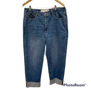 Soft Surroundings Cuffed Boyfriend Skinny Jeans Size 14T